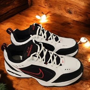 NIB Nike Air Monarch IV Men's Sneakers - White, Black, and Red -- Size 10.5